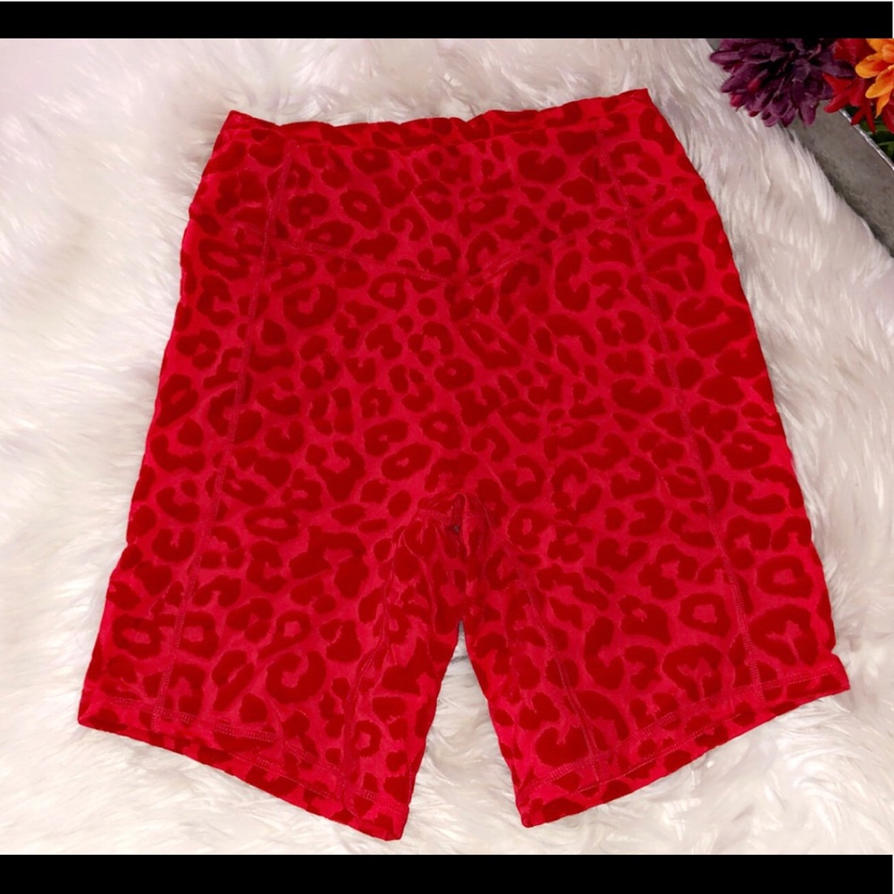 Balance Athletica Red Leopard High-Waist Athletic Shorts - Picture 8 of 8